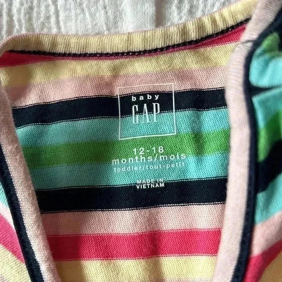 GAP -  striped cotton sleeveless summer dress. Size 12 to 18 months - Picture 2 of 3